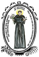 St Nicholas of Tolentino for Sick Animals & Crossing Over 4"x6" Set of 6 Linen Postcards