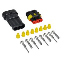 MUYI 10 Kit 3 Pin Way Waterproof Electrical Connector 1.5mm Series Terminals Heat Shrink
