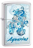 Zippo Personalized Customize Message Engraving on Backside Horoscope Zodiac Sign Lighter (Aquarius)
