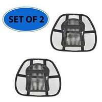 Set of 2 Lumbar Support Cushions, Extra Comfortable Adjustable Mesh Lumbar Cushion, Office Chair Cushion, Car Seat Cushion - by Home-X