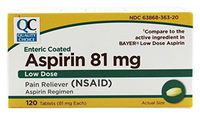 Quality Choice Aspirin Low Dose 81 mg 120 Tabs