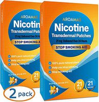 Aroamas Nicotine Patches to Quit Smoking - Step 1[2 Pack], Nicotine Transdermal Patches Step 1 [21 mg - 2 Pack, 42 Patches]