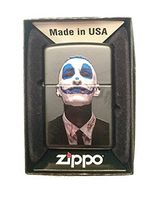 Zippo Custom Lighter - Scary Crazy Clown Evil Smile Face - Regular Black Matte