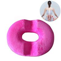 Giveme5 Premium Hemorrhoid Treatment Donut Tailbone Relief Cushion Pillow for Hemorrhoids, Prostate Cushion, Pregnancy Cushion, Surgery (Velour-Rose red-16inch)