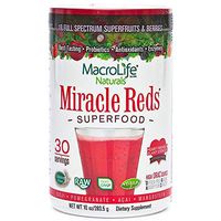MacroLife Naturals Miracle Reds Superfood – Elderberry Plus 19 Non-GMO Superfruits & Berries - Vitamin C - 10oz - 30 Servings
