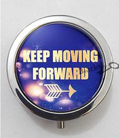 BlackKey Keep Moving Forward Quote 3-Compartment Decorative Pocket Gift Box Case Organizer for Pill, Color 1 -551