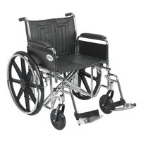 Drive Medical Sentra EC Heavy Duty Wheelchair with Various Arm Styles and Front Rigging Options, Black, Bariatric, 22 Inch