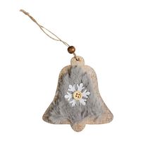 6Pc Snowflake Wood Embellishments Christmas Wooden Felt Pendant Rustic Christmas Tree Hanging Ornament Decor