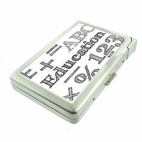 Education Em1 Hip Silver Cigarette Case With Built In Lighter 4.75" X 2.75" Id Holder Metal Wallet RFID Protection