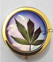 BlackKey Multicolor Marijuana Weed Leaf 3-Compartment Decorative Pocket Gift Box Case Organizer for Pill, Color 2 -321