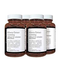 Bilberry Extract 10,000mg x 720 Tablets (4 Bottles) - 10 X More anthocyanidins per Tablet Than Most Others - and 5mg Black Pepper Extract for 300% Increased Absorption. SKU: BILB3x4