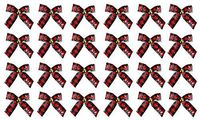 Black Duck Brand Set of 24 Plaid Holiday Decorative Ribbons Bows! Bows are Made of Fabric and Include a Heavy Plastic Backing to Keep Their Form Includes - 24 Ribbons Total
