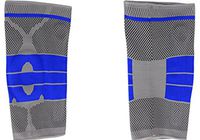 Summer Men and Women Riding Fitness Thin Section Silicone Protective Equipment on Patella of Knee for Professional Ball Sports, (Single) Black and Blue