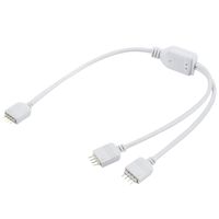 Nexlux 4 Pin LED 1 to 2 Splitter Cable Female LED RGB Splitter Connector Cable RGB LED Strip Connector Y Splitter 2 Way Splitter for One to Two SMD 5050 3528 2835 RGB LED Tape Lights (1 to 2 Splitter)