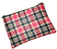 Microwavable Corn Filled Heating Pad and Cold Pack/Washable 100% Cotton Cover (7.5"Wx11"L, Flannel - Tan/Red)