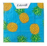 Cakewalk True Fabrication Tiki Pineapple Cocktail Beverage Napkins, Turquoise, 20 ct
