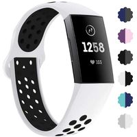 Lintelek Compatible with Fitbit Charge 3 Bands, Canvas Woven Fabric Band, Soft TPU Adjustable Replacement Wristbands, Silicone Straps Sports Accessories