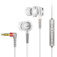 GranVela POD-500 High Resolution in-Ear Headphones with Mic, Noise Isolating Ergo Fit Earphone for iPhone, iPad, Samsung, Android etc (White)