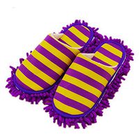 Turkoni Multifunction Unisex Cleaning Slippers, Detachable Mopping Shoes House Floor Cleaning Mop Microfiber Sole (Purple)