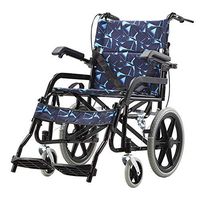 Sports and Leisure Wheelchairs, Folding Lightweight Elderly Disabled Wheelchairs, with Handbrakes, Handrails, Multi-Color Optional (Blue)