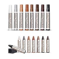 COSIEST 17 Pieces Wood Furniture Repair Kit Scratches Restore Set w 8 Touch Up Markers 8 Filler Crayon Sticks 1 Sharpener