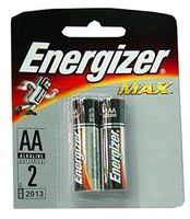 Energizer E91 Regular Alkaline Batteries, 1.5 V, AA, 4/Pack