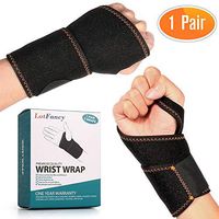 LotFancy 1 Pair Wrist Wrap Brace, Adjustable Wrist Support for Carpal Tunnel, Tendonitis, Arthritis, Sprained Wrist Pain Relief, Neoprene Wrist Stabilizer with Thumb loop design