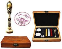 MNYR Bee Happy Luxury Wood Box Bronze Metal Peacock Wedding Invitations Gift Cards Paper Stationary Envelope Seals Custom Logo Wax Seal Sealing Stamp Wax Sticks Melting Spoon Wood Gift Box Kit