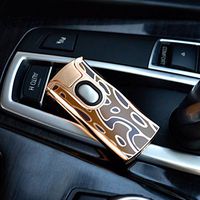 Q&G Dual Arc Plasma Lighter USB Rechargeable Windproof Flameless Double Arc Electric Cigarette Lighters(Leopard)
