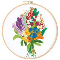 Embroidery Starter Kit with Pattern and Instructions, Cross Stitch Set, Funny Sassy Kit for Adults Beginners Include Embroidery Cloth with Floral Pattern, Embroidery Hoop, Color Threads & Tools