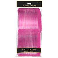 Amscan 4548.61 Reusable Knife Tableware Party Supplies, 20 pieces, Magenta