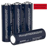 AmpTorrent Rechargeable Lithium/Li-ion Batteries AA Rechargeable Batteries 3000mWh High Capacity, 1.5V Constant Output, Fast Charging Batteries 4Pack