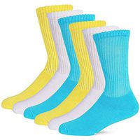 +MD Women's Non-Binding Bamboo Diabetic Socks 6 Pack Circulatory Full Cushion Crew Socks Multicolor,Shoe Size 5-10