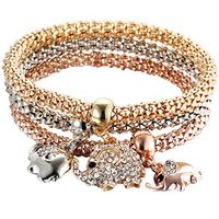 Amlaiworld Women Charm Bracelet Rhinestone Bangle Jewelry Set Fashion Jewelry Bangle Party Bracelet (Free, C)