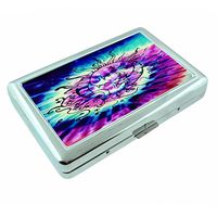 Tie Dye Em1 Hip Silver Cigarette Case Id Holder Metal Wallet 4" X 2.75" RFID Protection