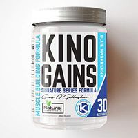 Kino Gains: Natural Post Workout Supplement to Improve Strength, Lean Body Mass, Power and Androgen Receptor Density - Helps Reduce Fatigue - Blue Raspberry (30 Servings)