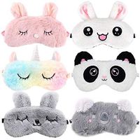 Cute Sleep Mask for Kids,Aniwon 6 Pack Animal Sleeping Mask Soft Plush Blindfold Eyeshade Cute Rabbit Panda Koala Unicorn Eye Covers Eye Mask for Girls Women Kids Favor
