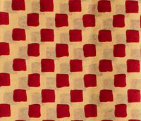 Primitive RED Check on Kraft Tissue Paper # 443~10 Large Sheets