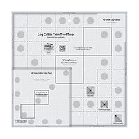 Creative Grids Log Cabin Trim Tool Two for 6" and 12" Finished Blocks Quilting Ruler Template CGRJAW2