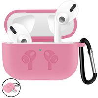 FnKer AirPods Pro Case, 2019 Fully Protective Silicone AirPods Pro Accessory Solid Color Cover, Compatible with Apple AirPods Pro Wireless Charging Box (Front LED Visible) - Pink