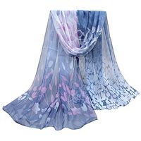 Clearance,Yang-Yi Women Scarf Fashion Design Printed Silk Soft Silk Chiffon Shawl Wrap Wraps Scarf Scarves (Dark Gray)