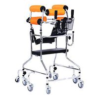 Standing Walk Stand/Walker/Walk Aid/Stand Frame with Seat Wheel Rehabilitation Device Folding Height Adjustable Old Man Walker Lower Limb Walker Orange 8 Wheel with Seat Plate