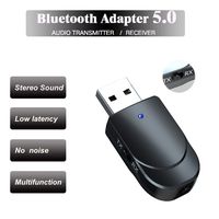 Kekailu Bluetooth Adapter,Portable 2 in 1 Bluetooth 5.0 Audio Transmitter Receiver Adapter for PC Laptop,Portable Wireless Audio Radio Adapt,Black