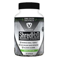Vizinx Shred H2O Herbal Diuretic - #1 Formula with Dandelion, Green Tea, Cranberry, Apple Cider Vinegar, Buchu, Juniper, Watermelon & More. Supports Healthy Potassium Levels & Water Balance 60 caps.