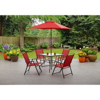 Mainstays Albany Lane 6-Piece Folding Seating Set: Red