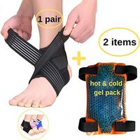 BodyMoves Kid's Ankle Brace Support Plus Hot and Cold Ice Pack (Sporty Black, Small for Little Kids (US 12-3))