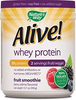 Nature's Way Alive! Whey Protein Fruit Smoothie Gluten Free Soy Free No Added Sugar Berry Crème Flavored, 13.7 oz.