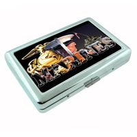 Metal Silver Cigarette Case Holder Box Marines Design-009