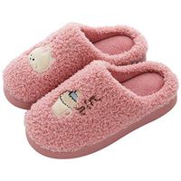 residentD 🌷🌷3.5-10Y Toddler Kids Home Slippers Baby Girls Boys Cartoon Warm Indoors Floor Shoes (Age:6.5-7Years, Red)