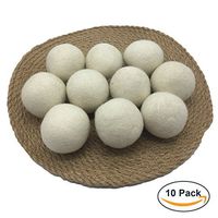 XL Wool Dryer Balls For Laundry - Organic,Anti Static,Premium Reusable Natural Fabric Softener,Hypoallergenic Baby Safe,Chemical Free, Shorten Drying Time(3 inch) - 10 Pack